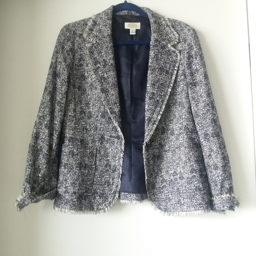 Talbots Navy Blue and White Blazer size 10.